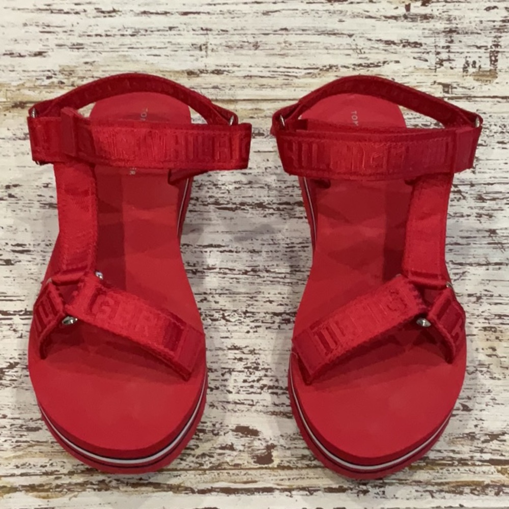 Tommy Hilfiger red sandals